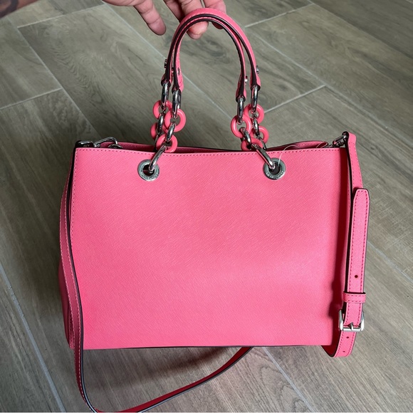 Michael Kors Cynthia Medium Convertible Saffiano Leather Satchel - Picture 4 of 9